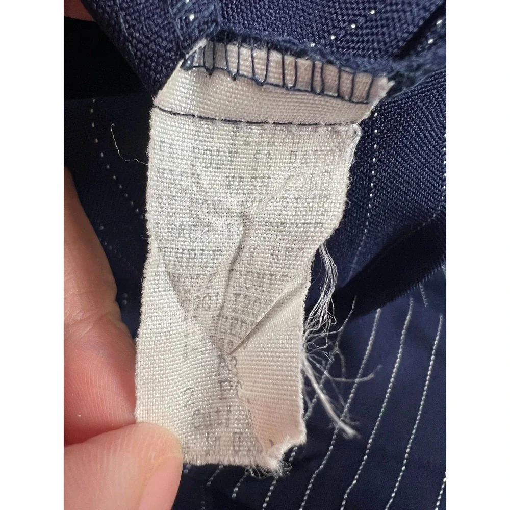Style Setter Fashions Skirt Suit Womens XL Navy Pinstripe Pearl Button Vintage